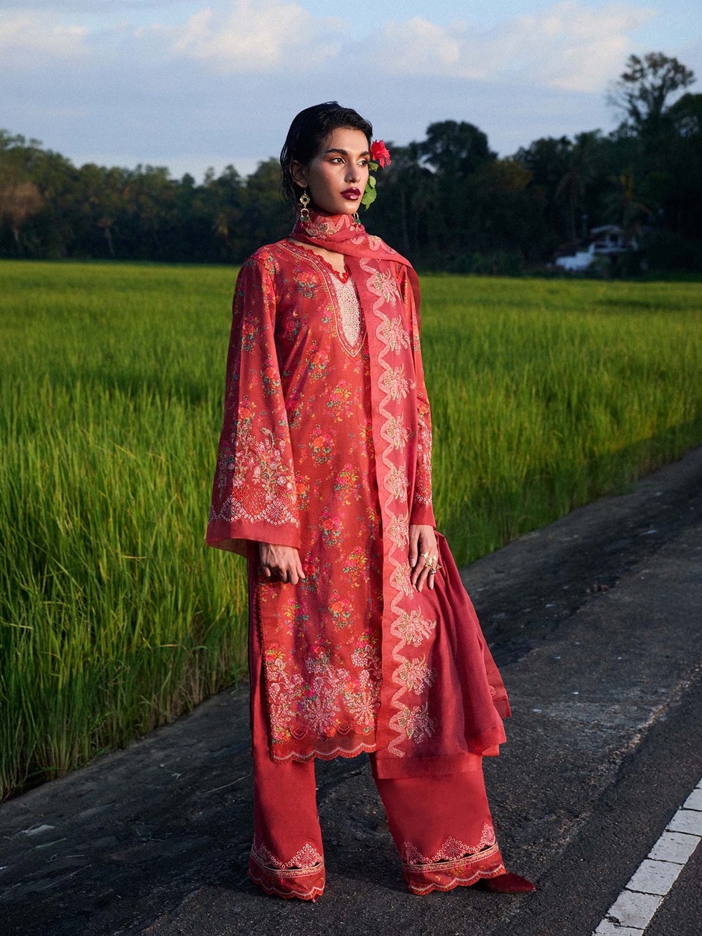 Hussain Rehar Stitched 3 Piece Suit Small